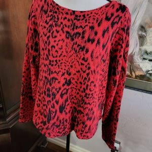 Red Leopard Print Top